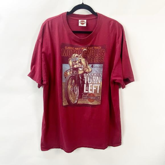 Vintage Hanes Looney Tunes Harley-Davidson T-Shirt 2XL Mens Motorcycle Racing - Picture 1 of 8